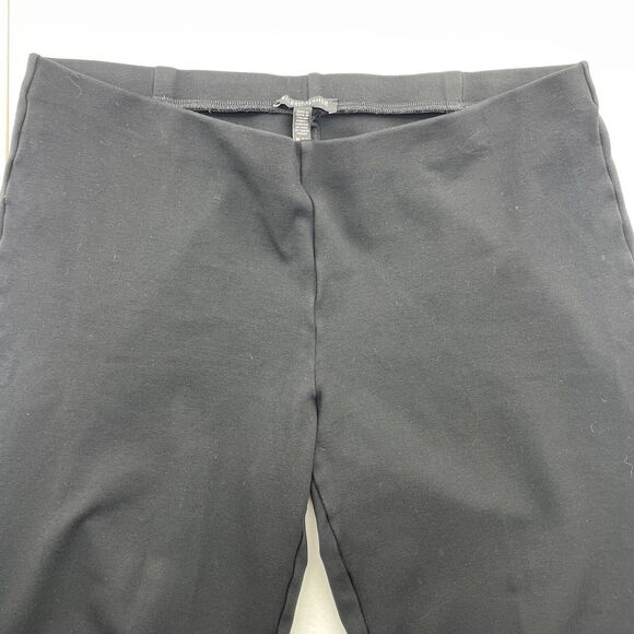 Eileen Fisher PL Petite Stretch Crepe Ankle Pants Trousers Black Elastic Pull On - Picture 6 of 13